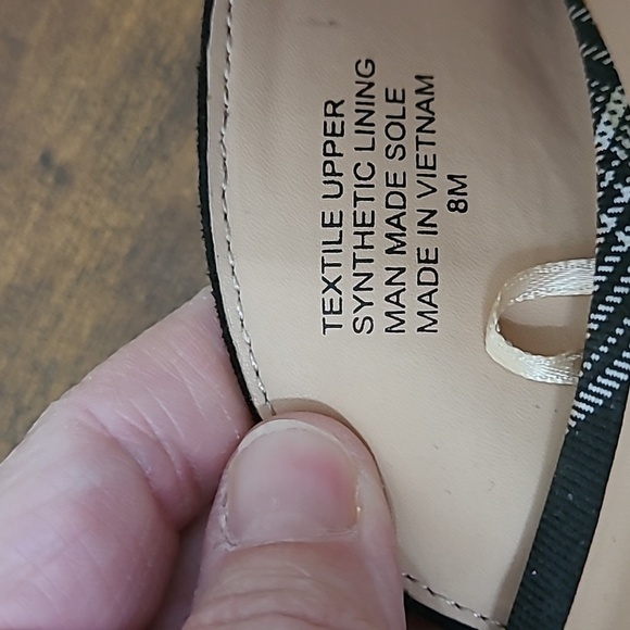 Ann Taylor Factory Black Suede Loafer Mules with Plaid & chain design size 8 - Picture 7 of 10